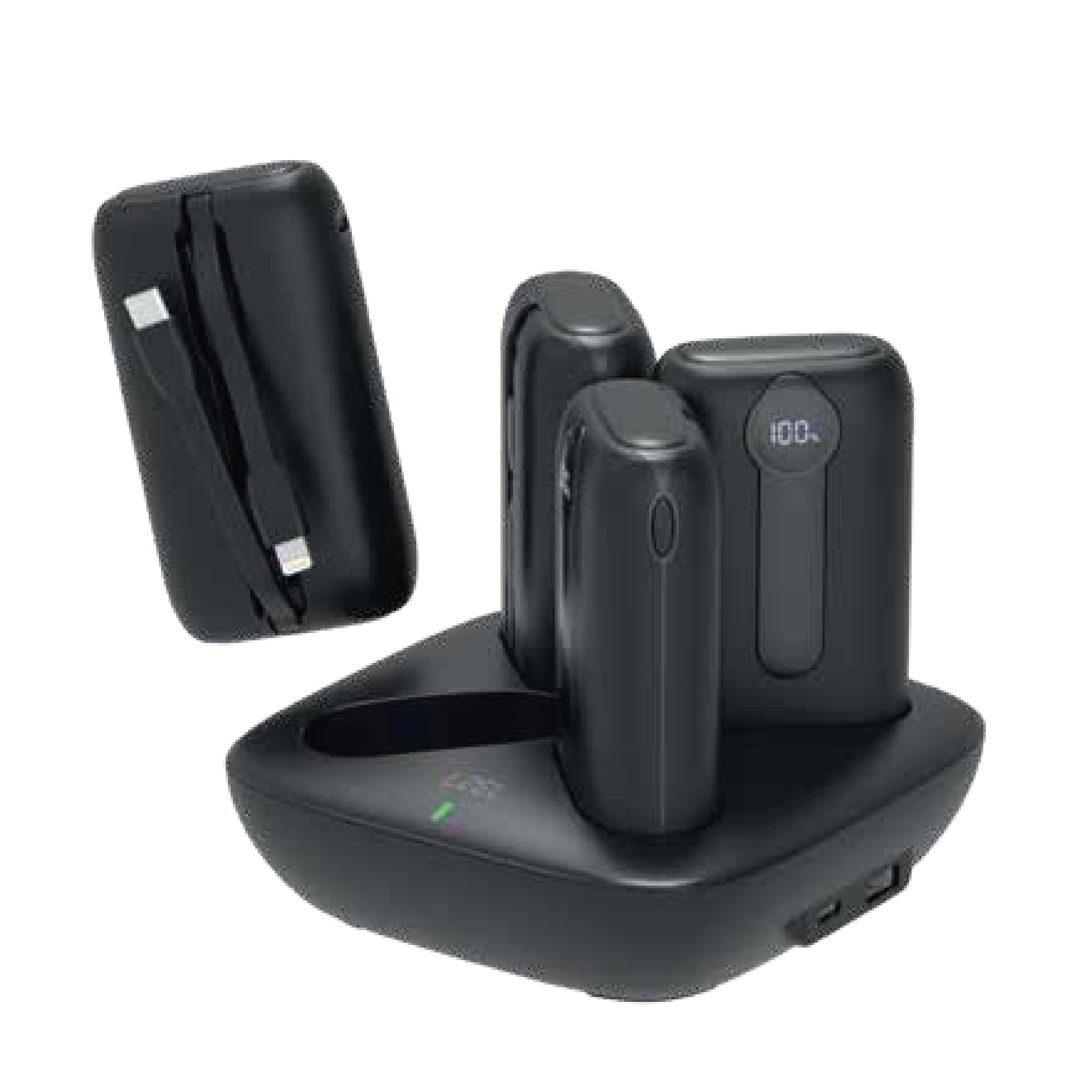 LZEL Quadra Energia X Station 10000mAh Charging Station Built In Cable Lightning And Type-C | Black LZEL Quadra Energia X Station 10000mAh Charging Station Built In Cable Lightning And Type-C | Black
